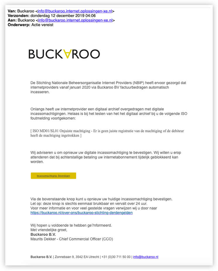buckaroo phishing
