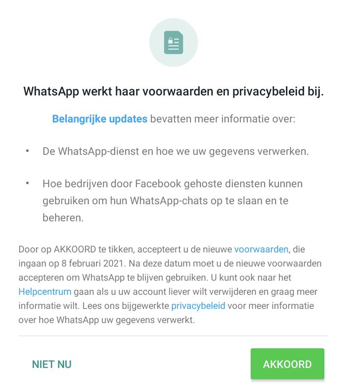 Whatsapp Privacybeleid