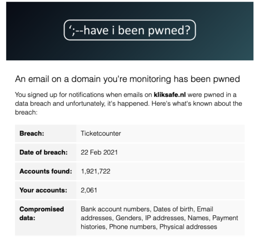 Haveibeenpwned
